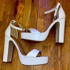 4 inch white heels